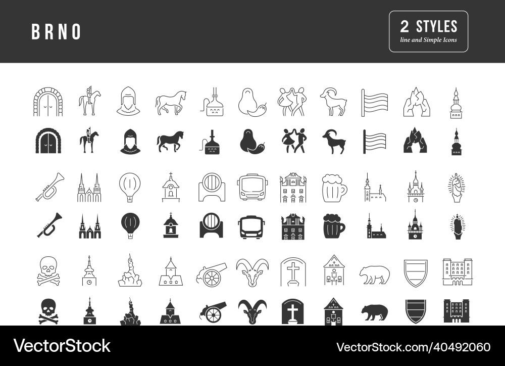 Set von einfachen Symbolen brno Set von einfachen Symbolen brno vektorbild