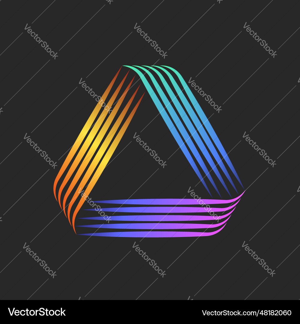 Triangle logo triangular geometric shape overlap Triangle logo triangular geometric shape overlap Vector Image