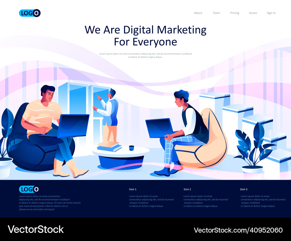 We are digital marketing for everyone isometric We are digital marketing for everyone isometric vector image