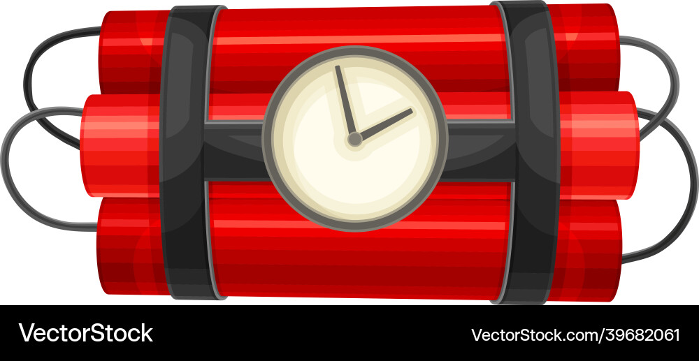 Bundle of red dynamite sticks with alarm clock Bundle of red dynamite sticks with alarm clock vector image
