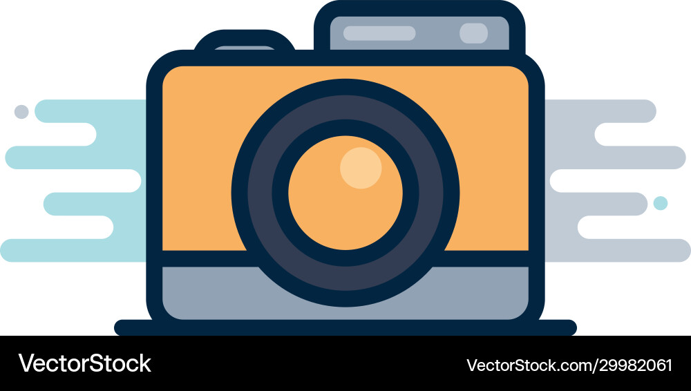 Camera device line fill block style icon vector image