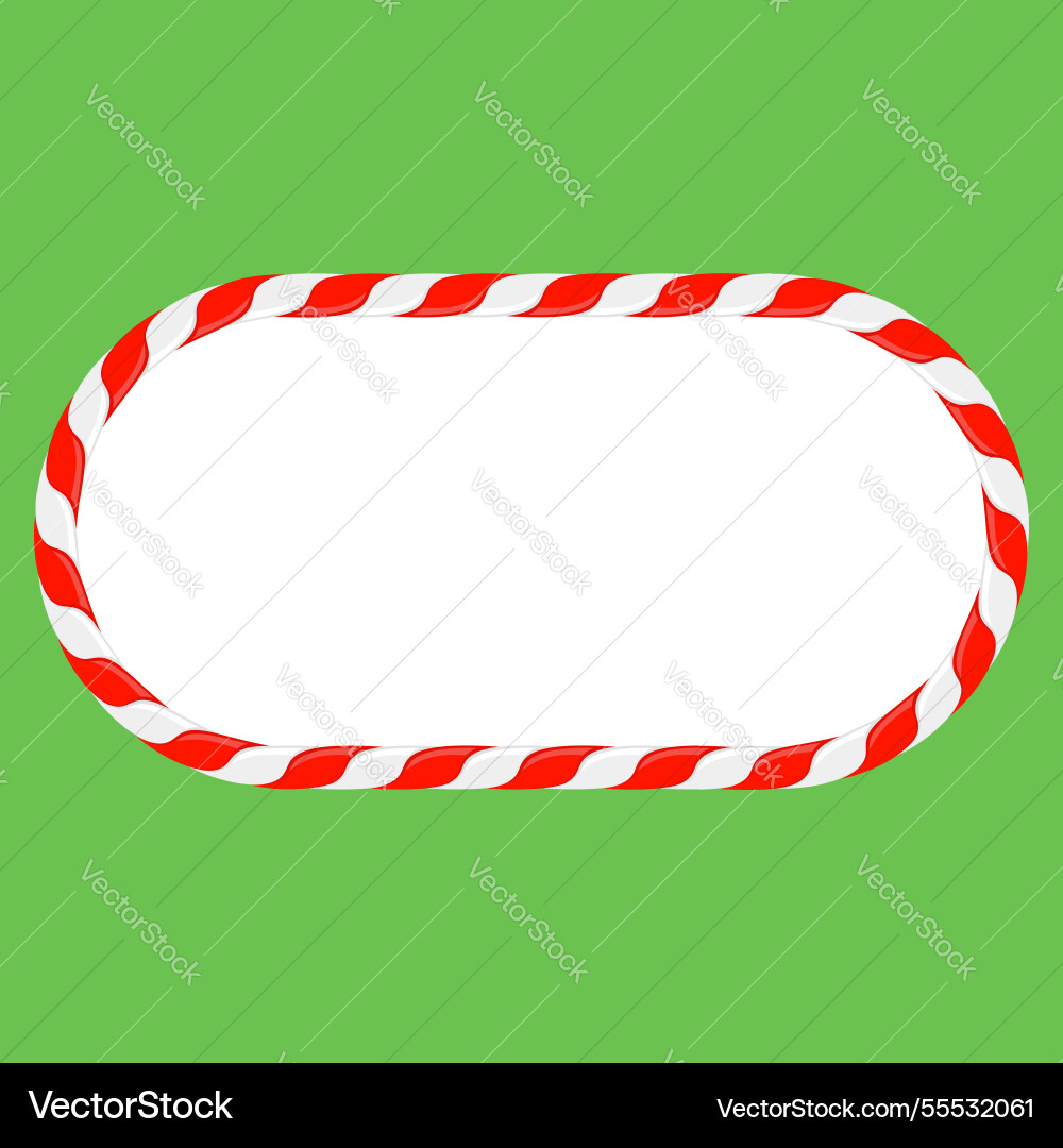 Christmas candy cane frame with red Vector Image