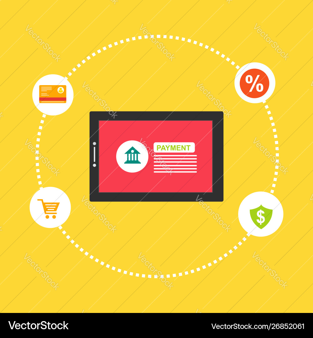 Concept online and mobile payments for web page Concept online and mobile payments for web page vector image