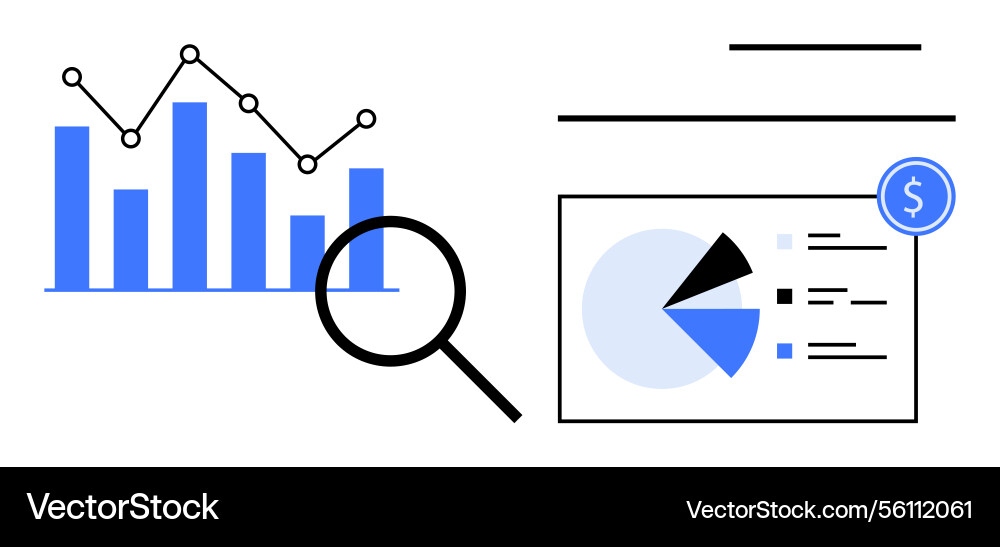 Data analysis with bar graph pie chart Data analysis with bar graph pie chart vector image