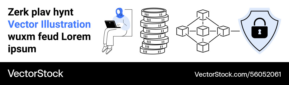 Data security and blockchain technology Data security and blockchain technology vector image