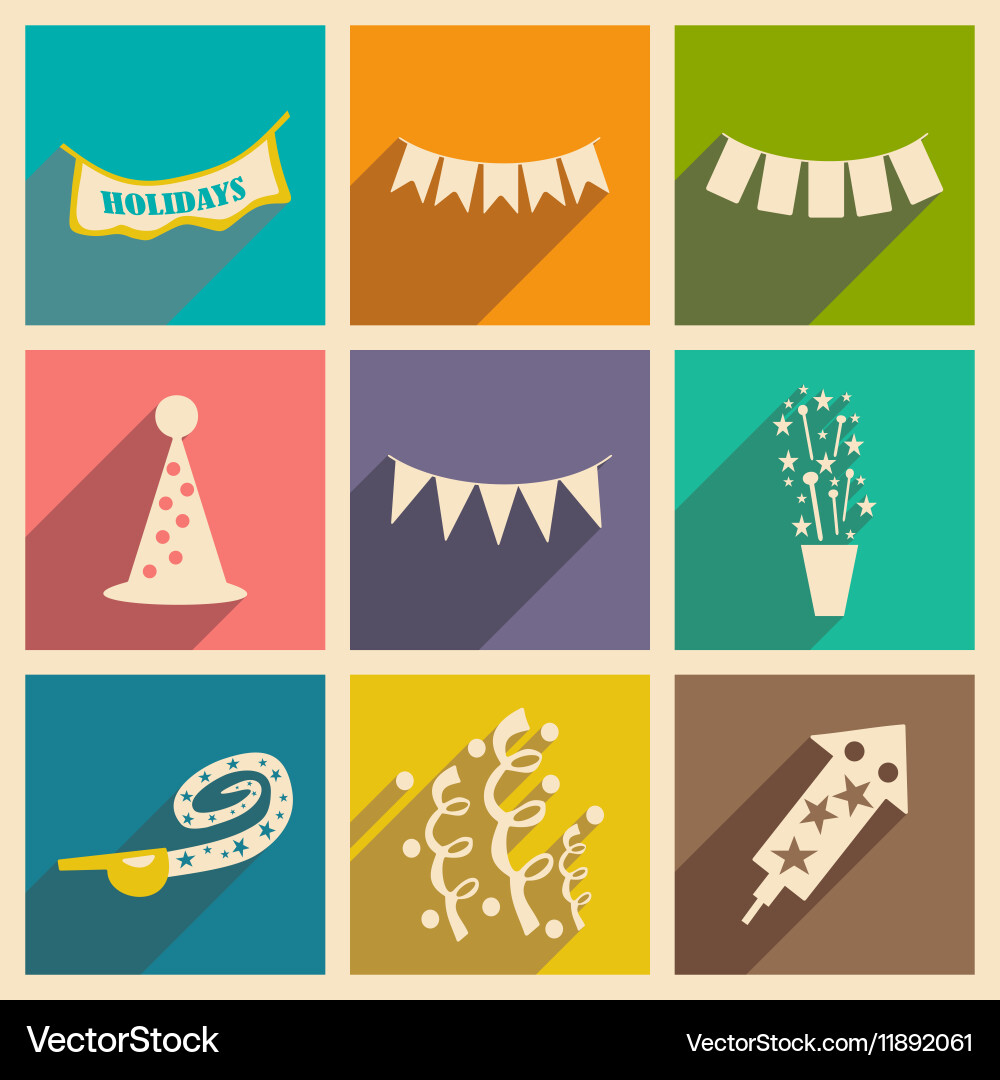 Flat with shadow concept and mobile application vector image