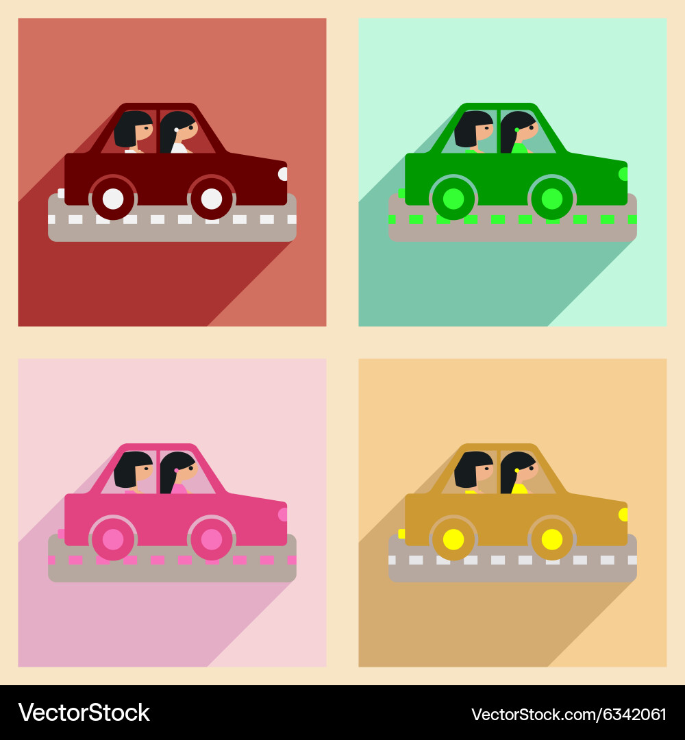 Flat with shadow concept and mobile application vector image
