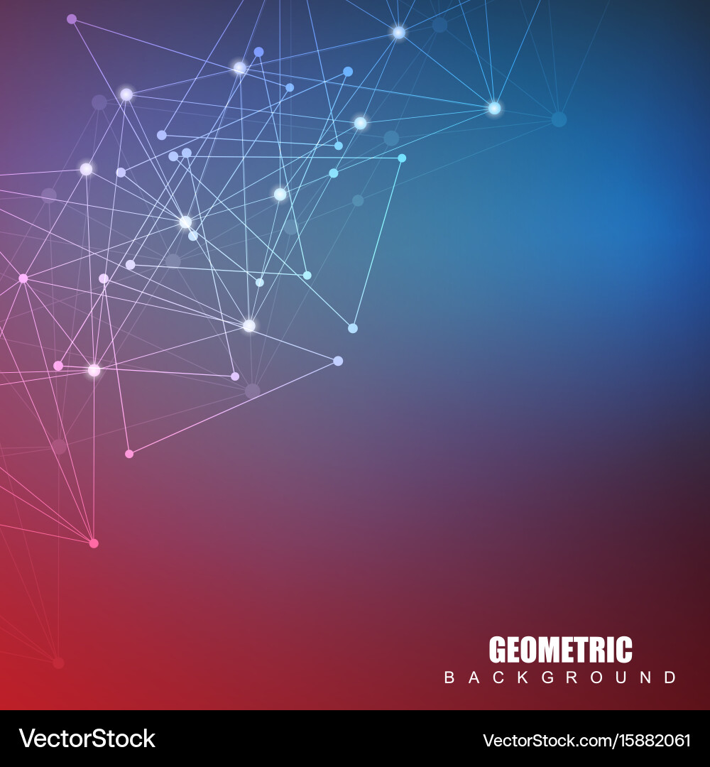Geometric abstract background with connected line vector image