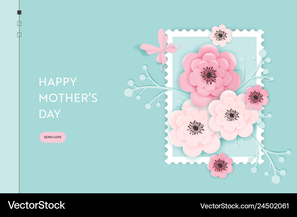 Happy mothers day landing page template vector image