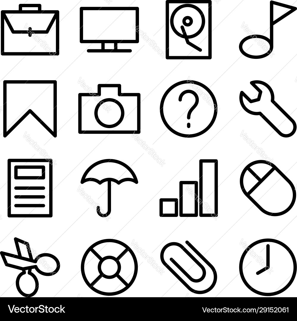 Line icon set related popular operating system Line icon set related popular operating system Vector Image