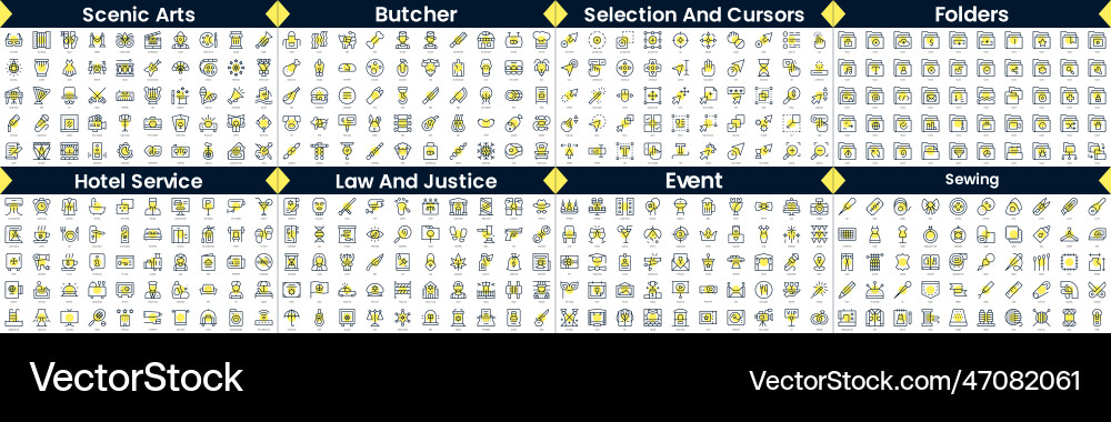 Linear style icons pack in this bundle include vector image