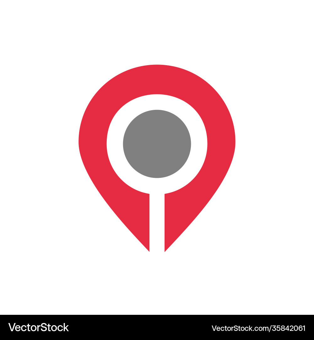 Location pin icon map pointer logo simple gps Location pin icon map pointer logo simple gps vector image