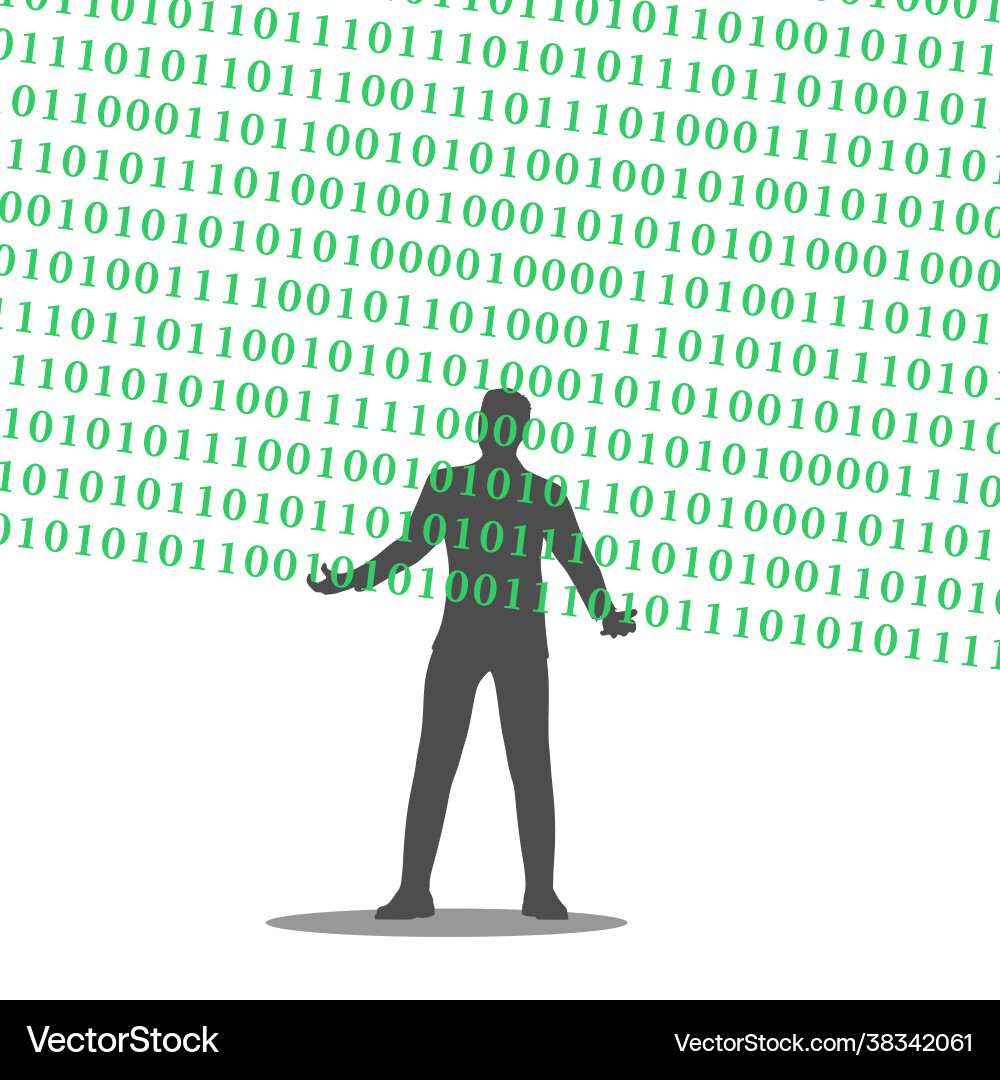 Man hält digitale Matrix in seinen Händen Man hält digitale Matrix in seinen Händen vektorbild