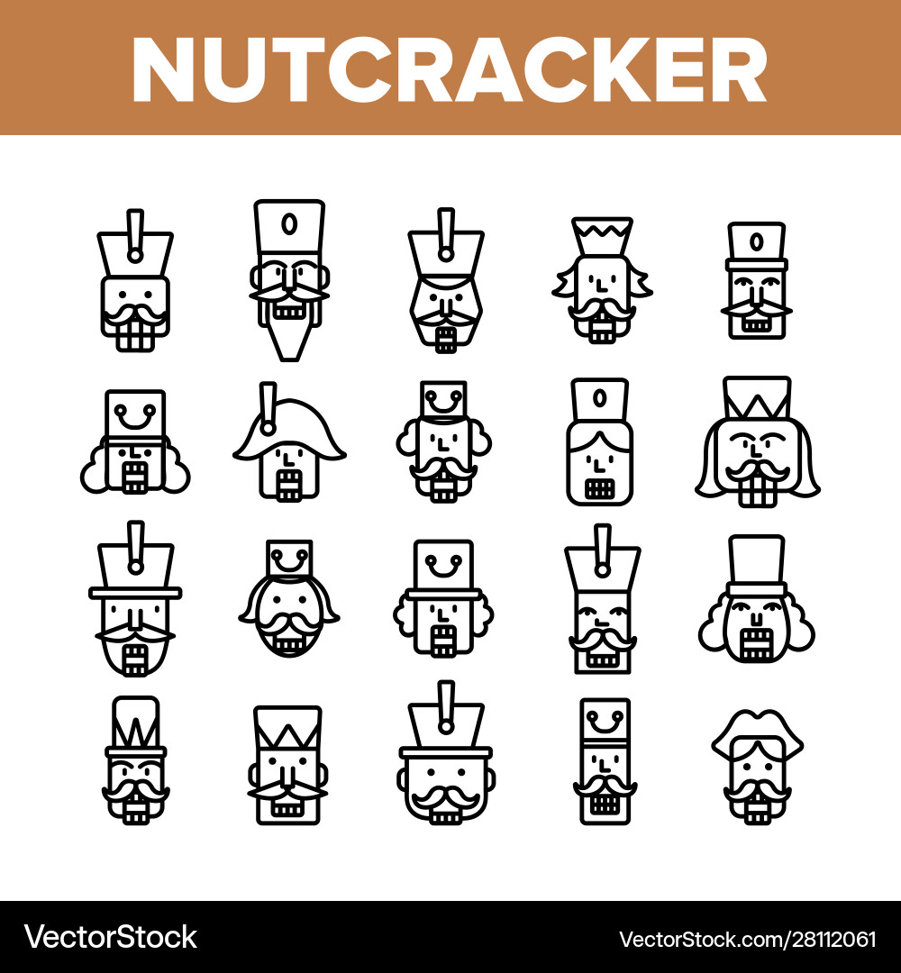 Nutcracker collection elements icons set Nutcracker collection elements icons set Vector Image