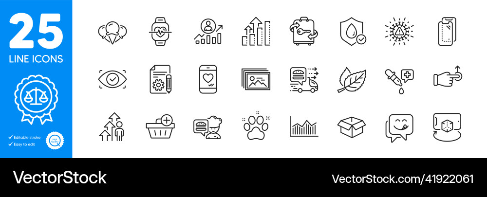 Outline icons set add purchase documentation Outline icons set add purchase documentation Vector Image