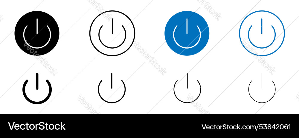 Power button icon set Power button icon set vector image
