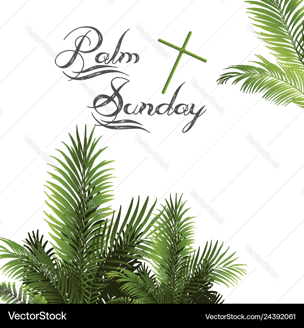 Print simple palm sunday background Vector Image