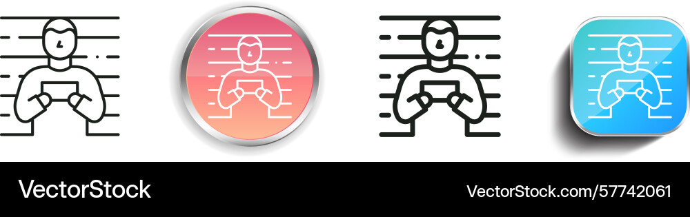 Prisoner icon thin linear regular and button Prisoner icon thin linear regular and button vector image