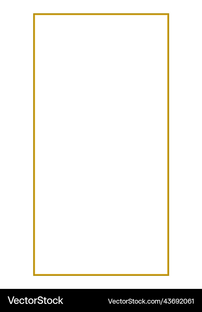 Rectangular golden frame story on the white Vector Image