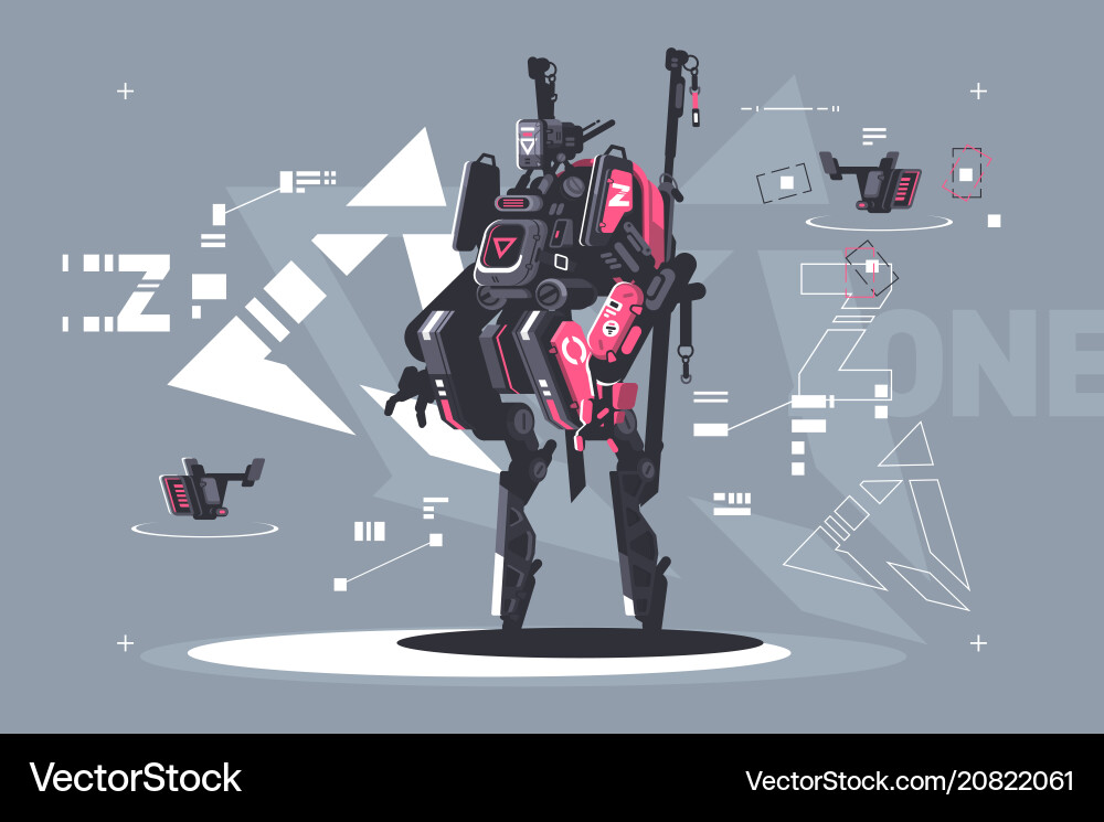 Robot drone mechanized and automated Robot drone mechanized and automated vector image