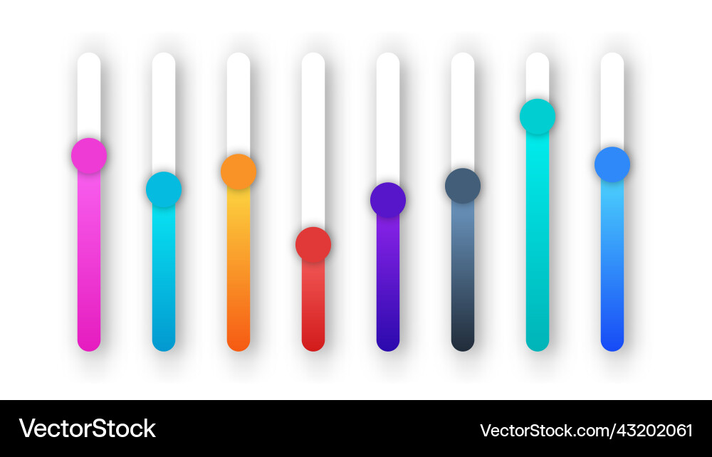 Set of vertical scrollbars Set of vertical scrollbars vector image