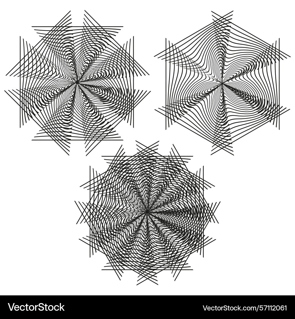 Star hexagon lines rotating wire pattern web Vector Image