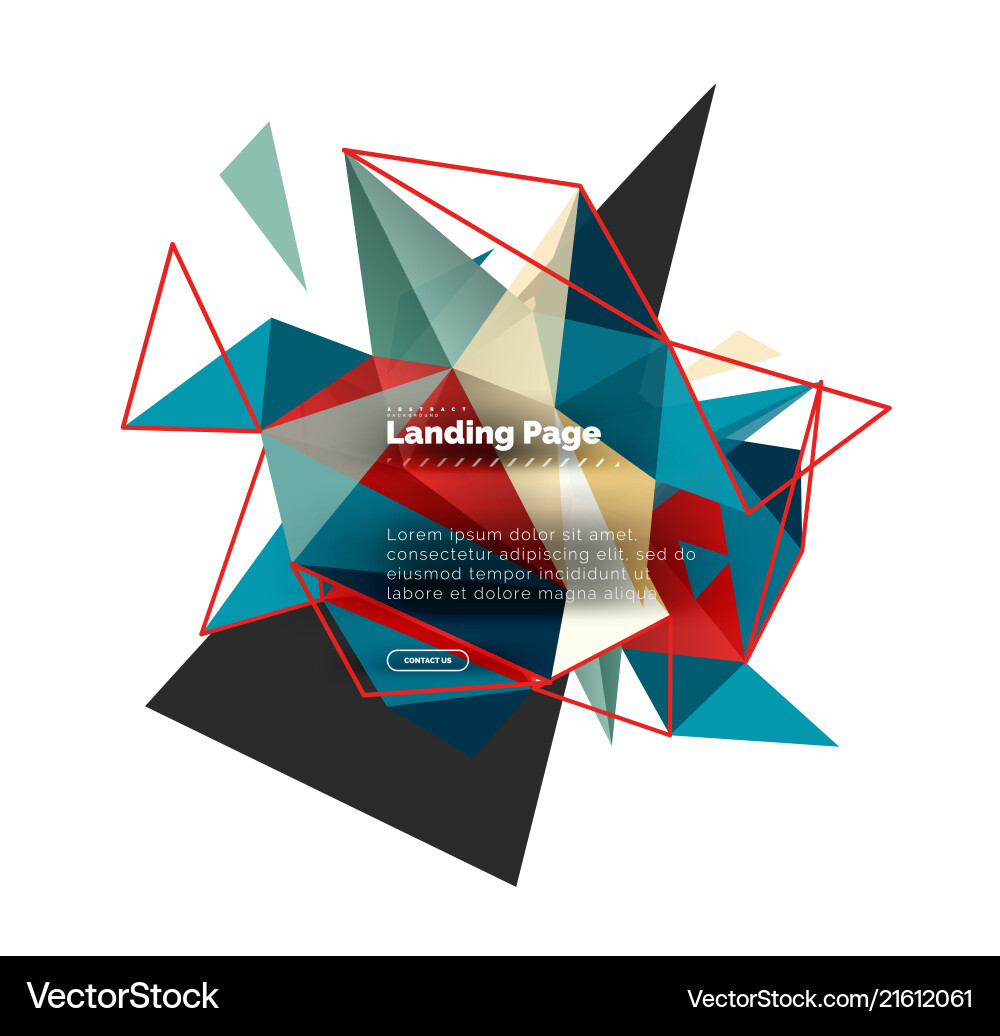 Triangular design abstract background landing vector image