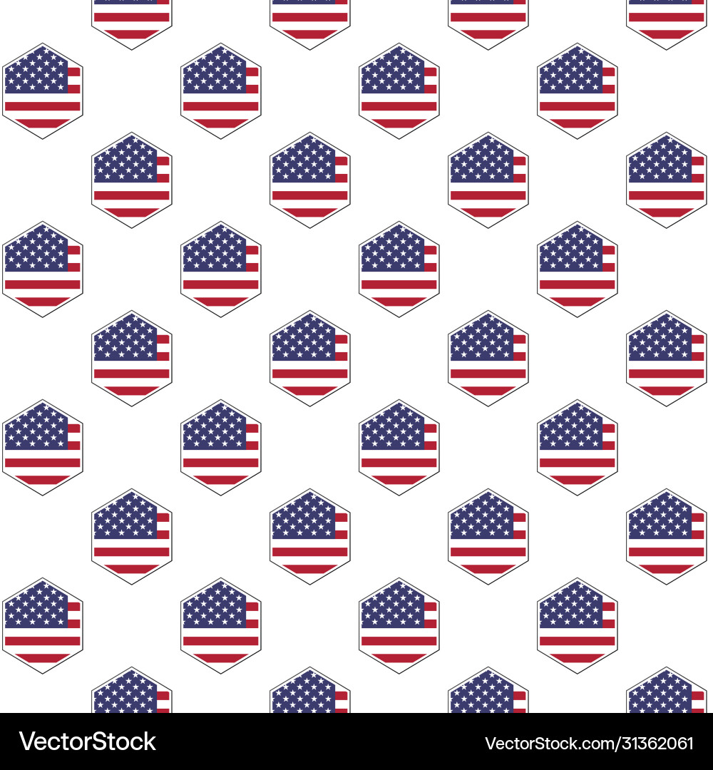 Usa flag hexagon seamless pattern background Usa flag hexagon seamless pattern background vector image