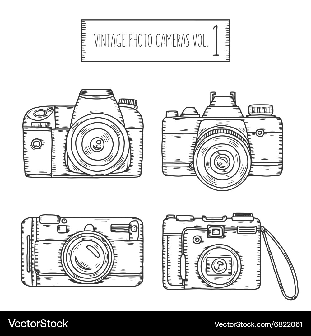 Vintage Camera Collection Vector Image