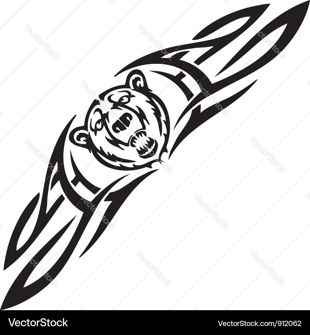 Bear and symmetric tribals vector image
