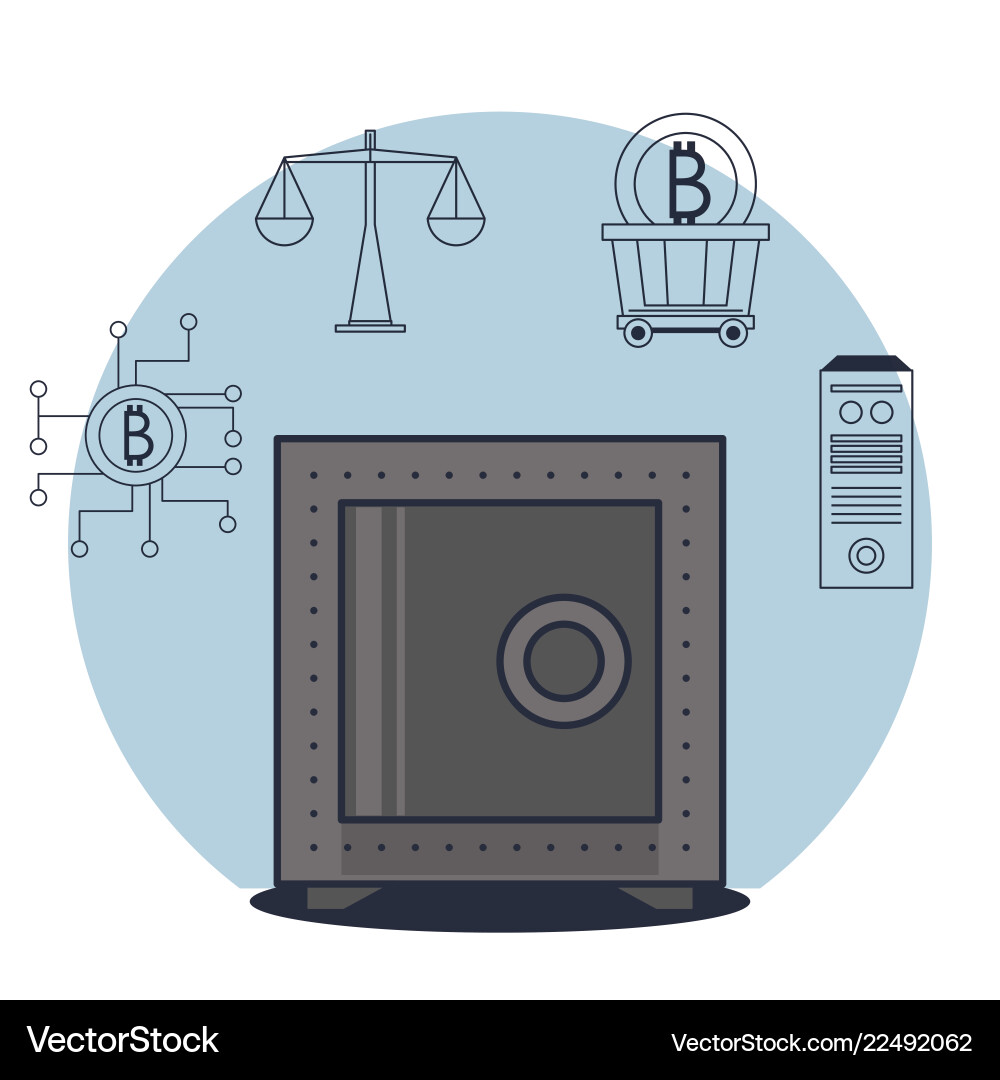 Bitcoin mining technological devices Bitcoin mining technological devices vector image