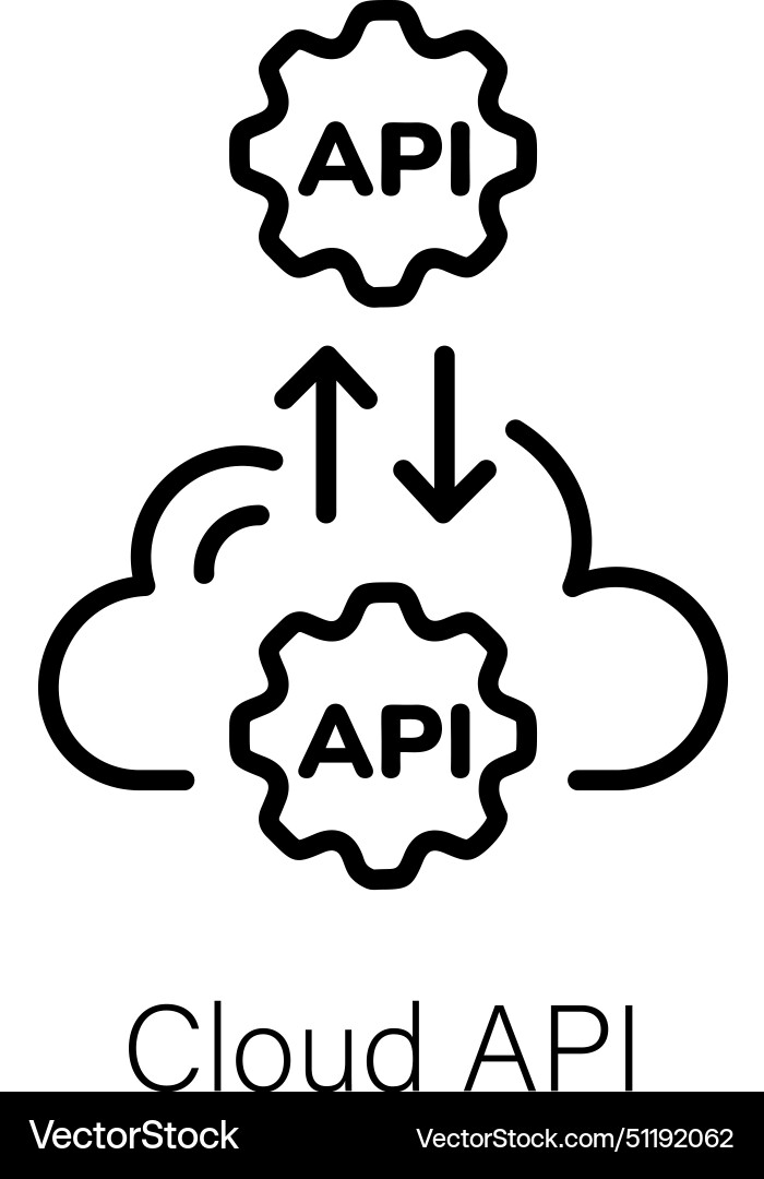 Cloud api vector image