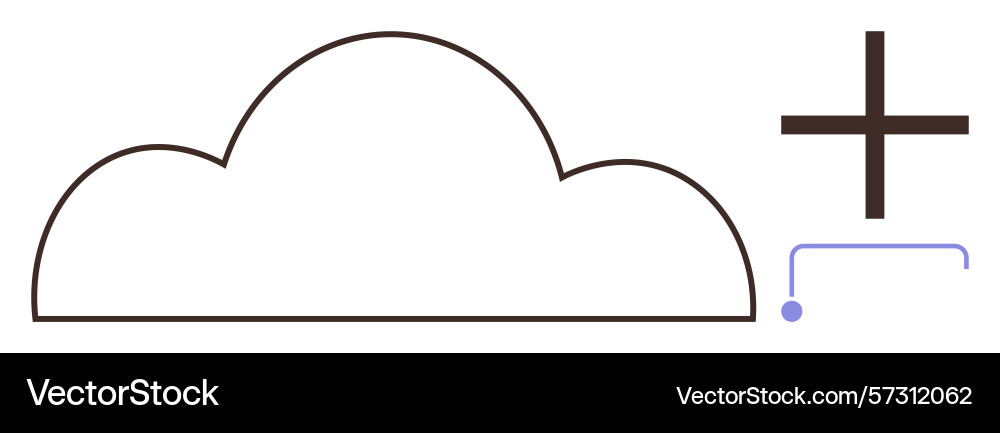 Cloud data storage concept with plus sign Cloud data storage concept with plus sign vector image
