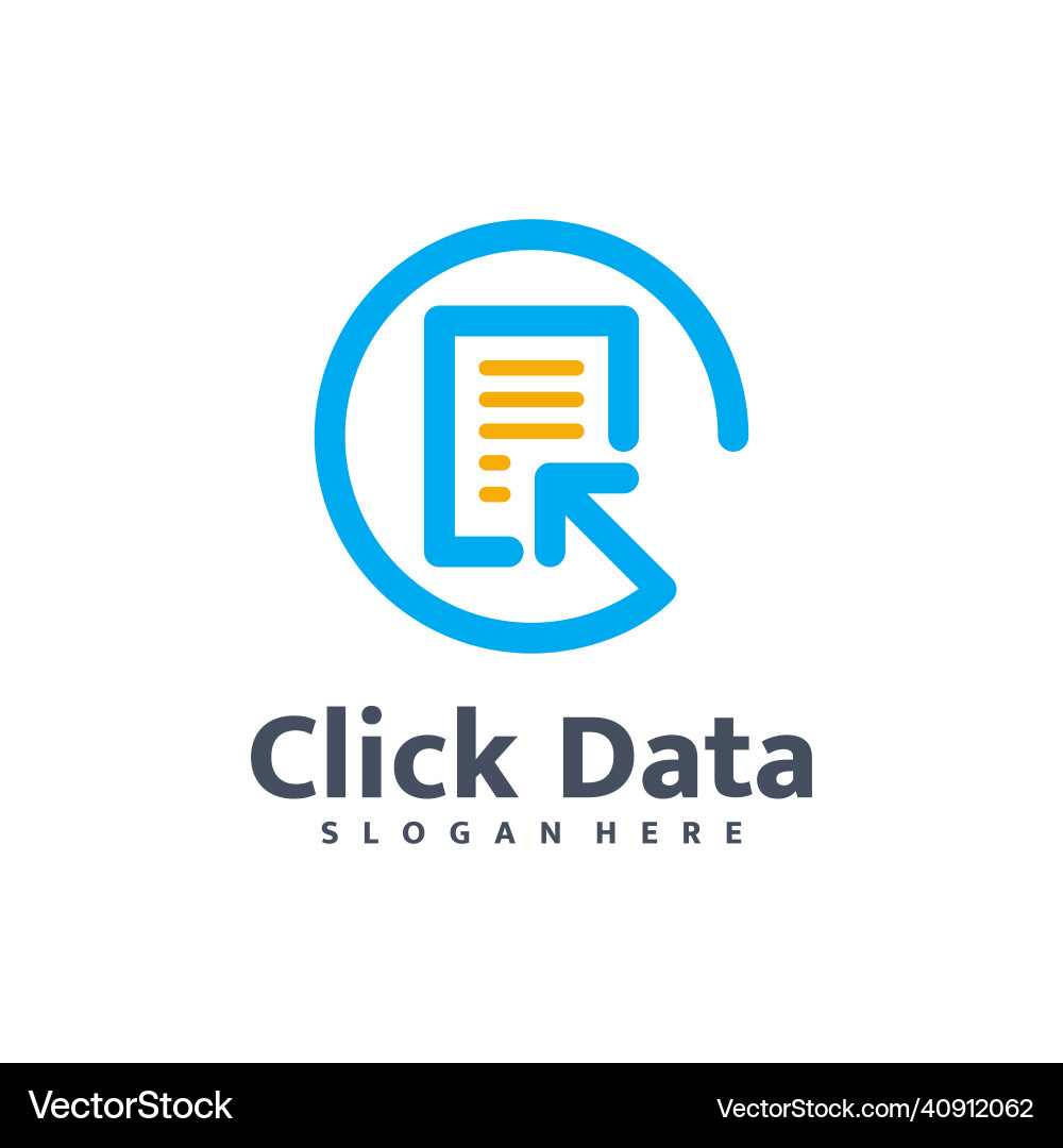 Dokument klicken Sie auf Daten mit Kreislinien-Logo-Design Dokument klicken Sie auf Daten mit Kreislinien-Logo-Design Vektorbild