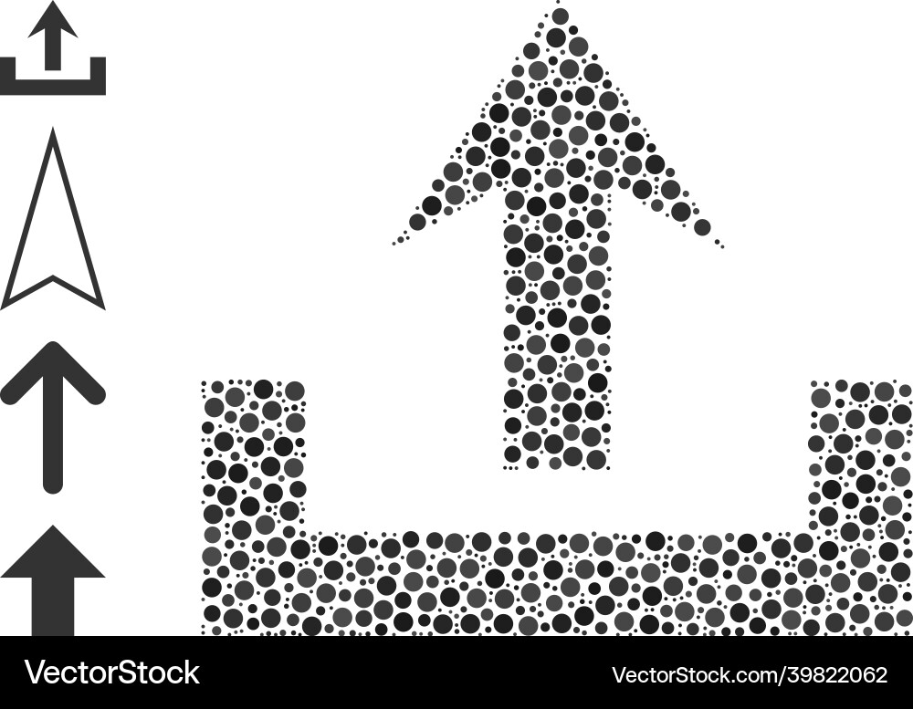 Dotted upload mosaic of rounded dots and bonus vector image