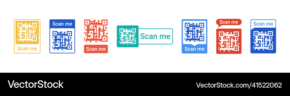 Flat qr code icon for mobile contactless payment Vector Image