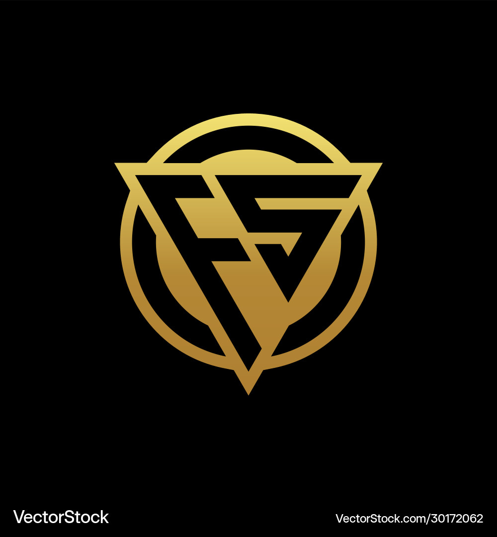 Fs logo monogram with triangle shape and circle Fs logo monogram with triangle shape and circle vector image