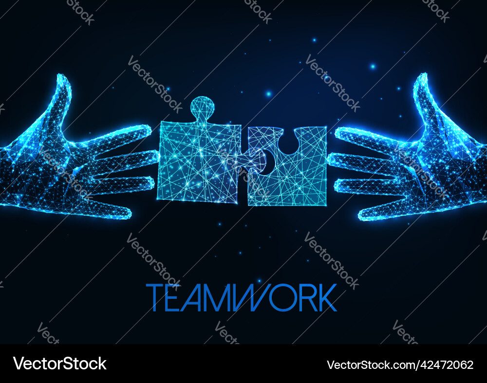 Futuristic teamwork problem solution concept Futuristic teamwork problem solution concept vector image