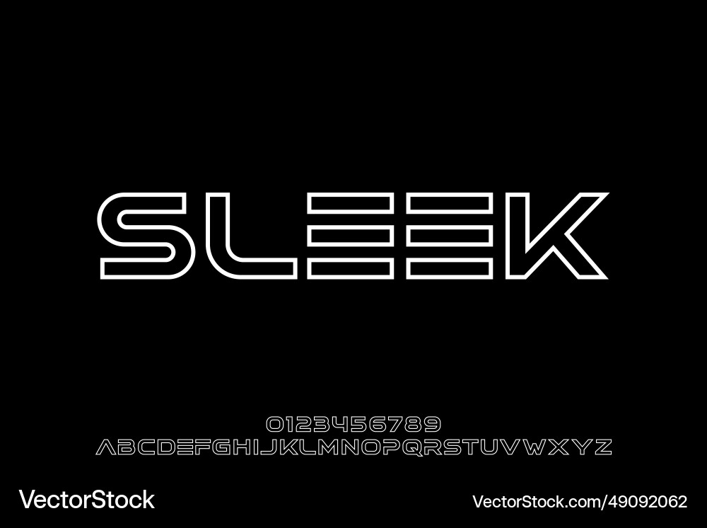 Modern sleek linear alphabet display font Modern sleek linear alphabet display font vector image