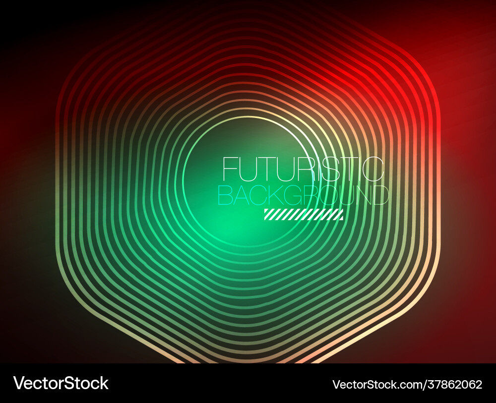 Neon color square shape lines abstract background vector image