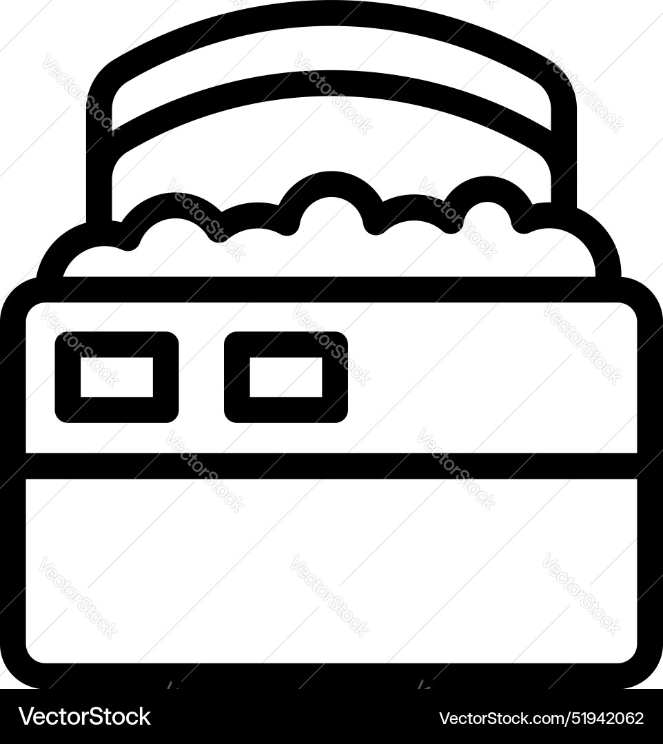 Open container full of popcorn with handle vector image