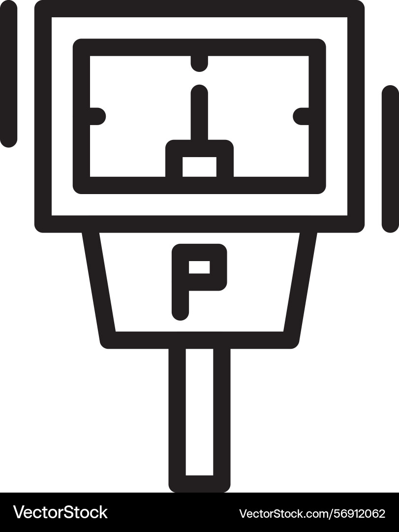 Parking meter linear style icon design vector image