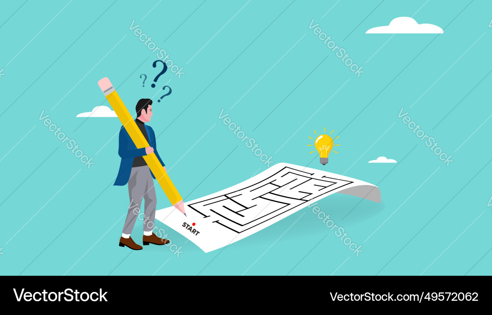 Problem solving with the concept of a businessman Problem solving with the concept of a businessman vector image