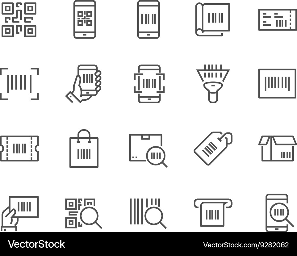 QR Code Icons Set vector image