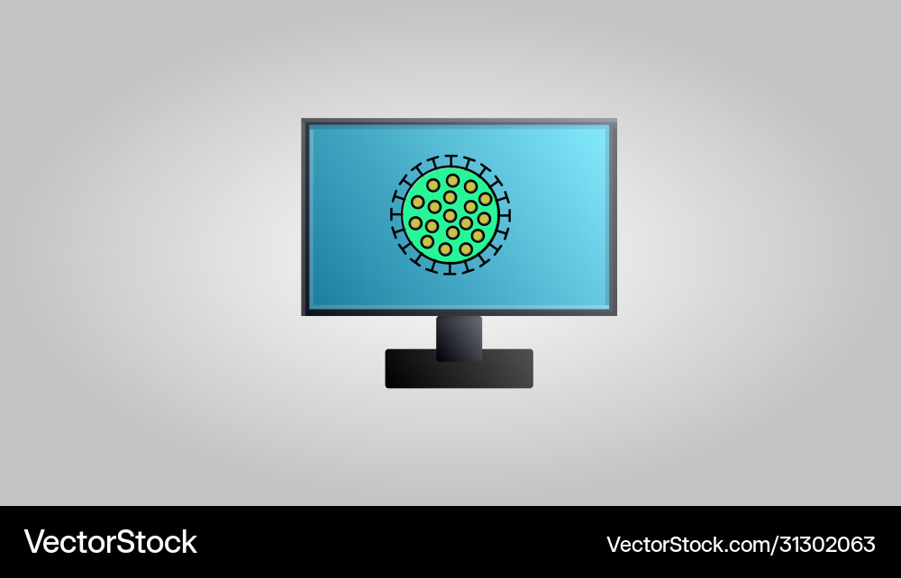 A modern digital computer with monitor vector image