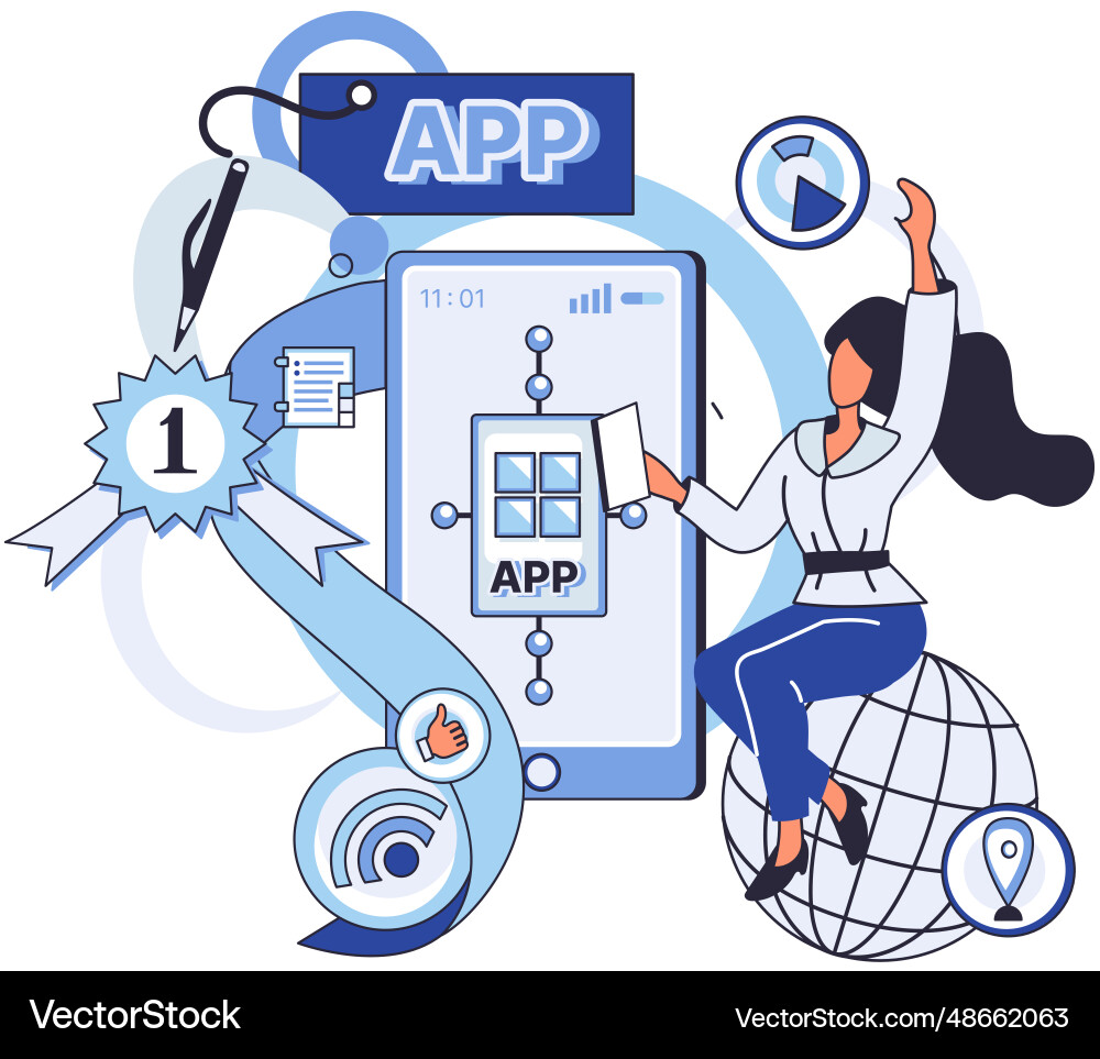 Application testing metaphor Application testing metaphor Vector Image