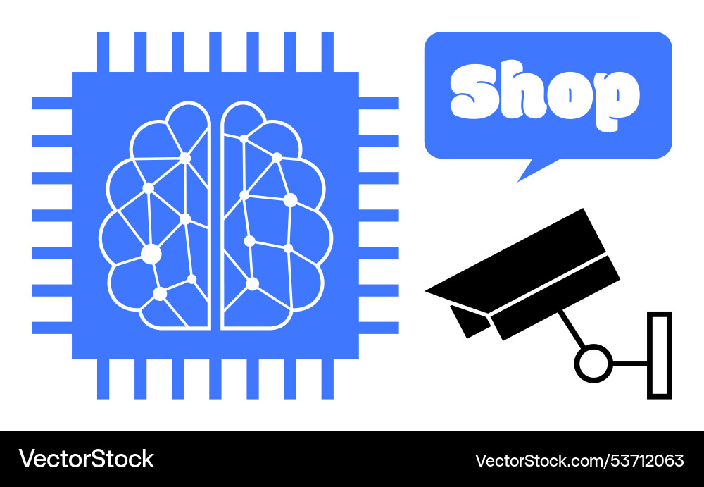 Artificial intelligence integration in retail Artificial intelligence integration in retail vector image