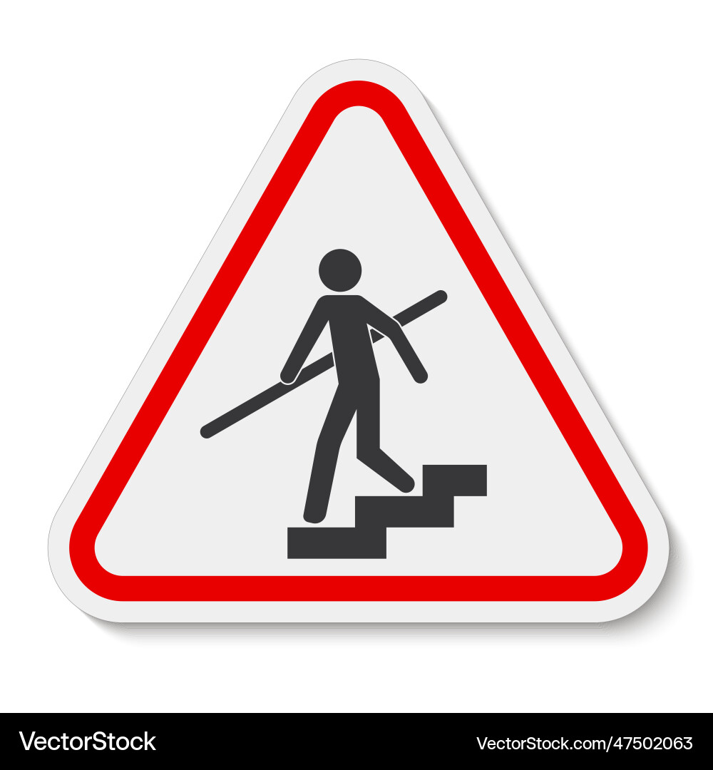 Avoid a fall use handrails sign Avoid a fall use handrails sign vector image