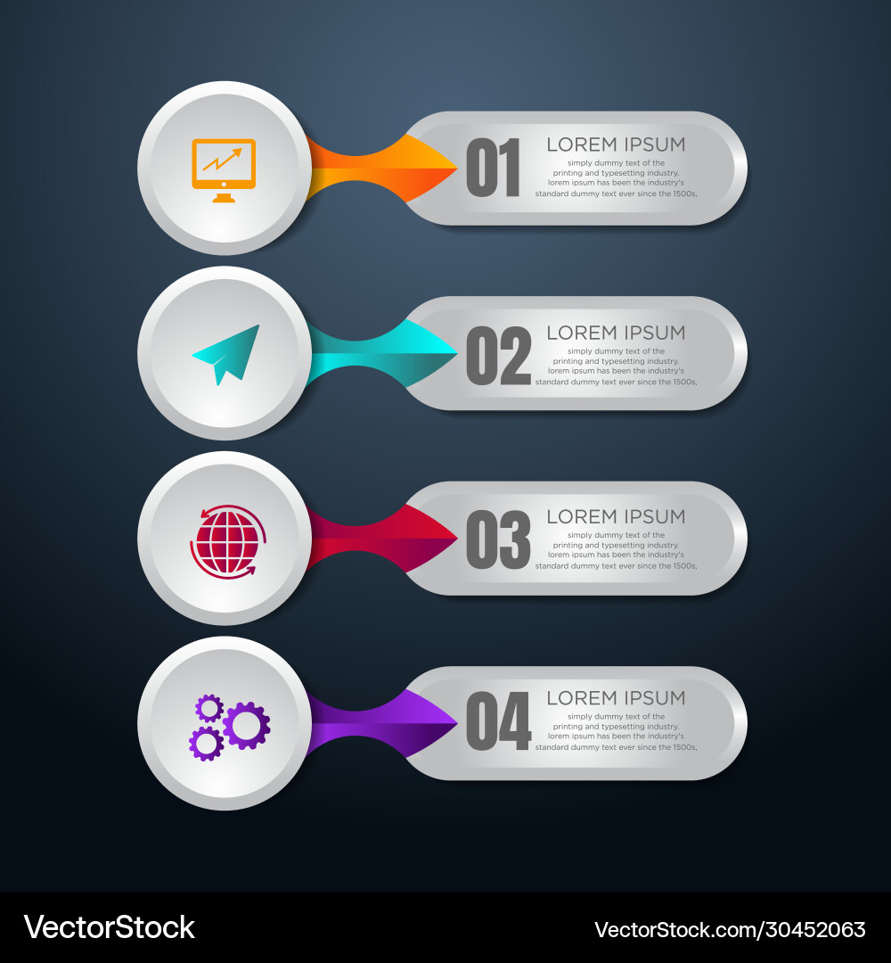 Business data visualization process chart Business data visualization process chart vector image