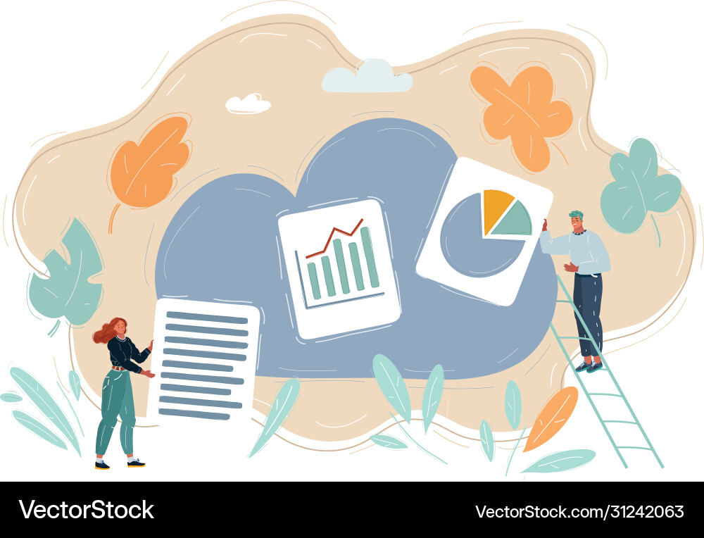 Business team working and save upload file work Business team working and save upload file work vector image